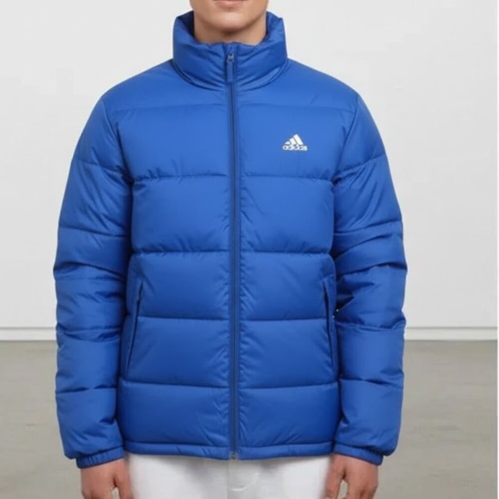 Adidas Blue Down Puffer Jacket Full Zip Winter Coat Men's Size XL NEVER WORN